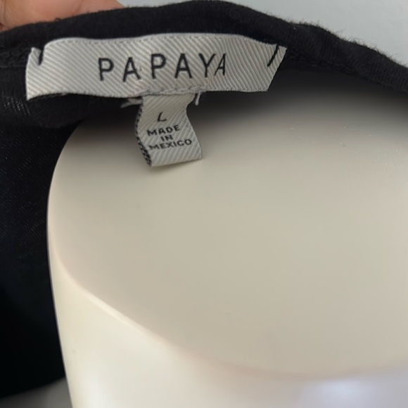 Papaya Floral Graphic‎ T-Shirt Beautiful Life Black Top Tee Size L - Picture 3 of 3